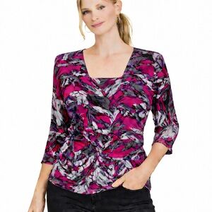 🪶 NY&Co 2 in 1 Feather Print Blouse